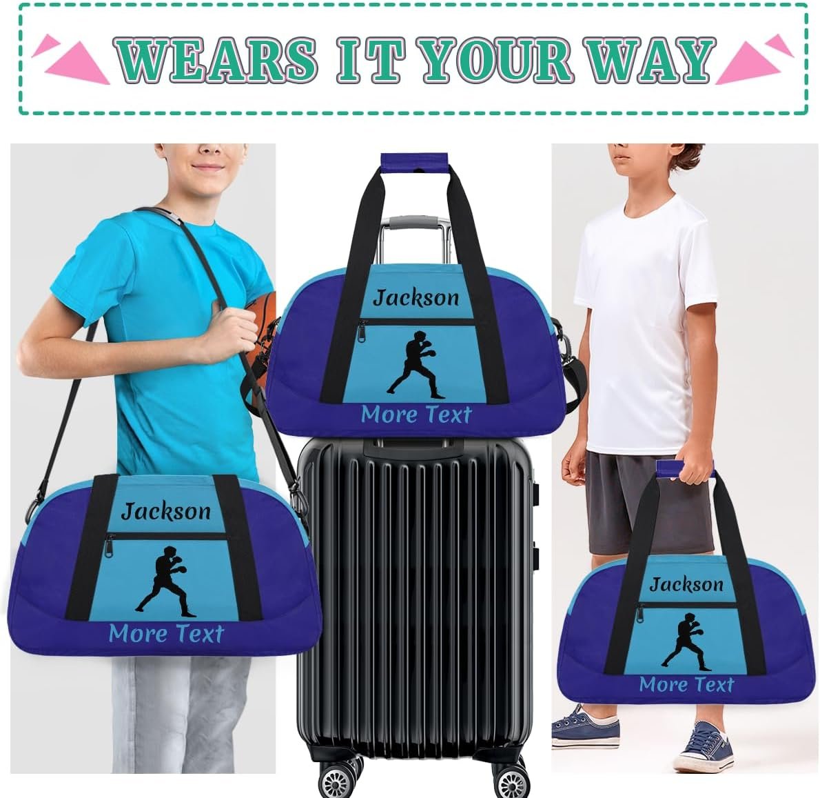 Private Label Personalized Kids Duffle Bag for Boys Custom Logo Sport Gym Bag for School Practice Overnight Weekender Travel Dark Blue Boxing Manufacturer Private Label Personalized Kids Duffle Bag for Boys Custom Logo Sport Gym Bag for School Practice Overnight Weekender Travel Dark Blue Boxing Manufacturer