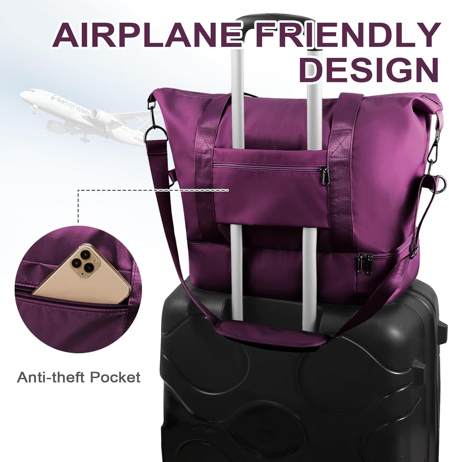 Custom Logo Weekender Bag for Women Private Label Travel Duffel with Shoe Compartment Wet Pocket Manufacturer Personal Item for Airlines