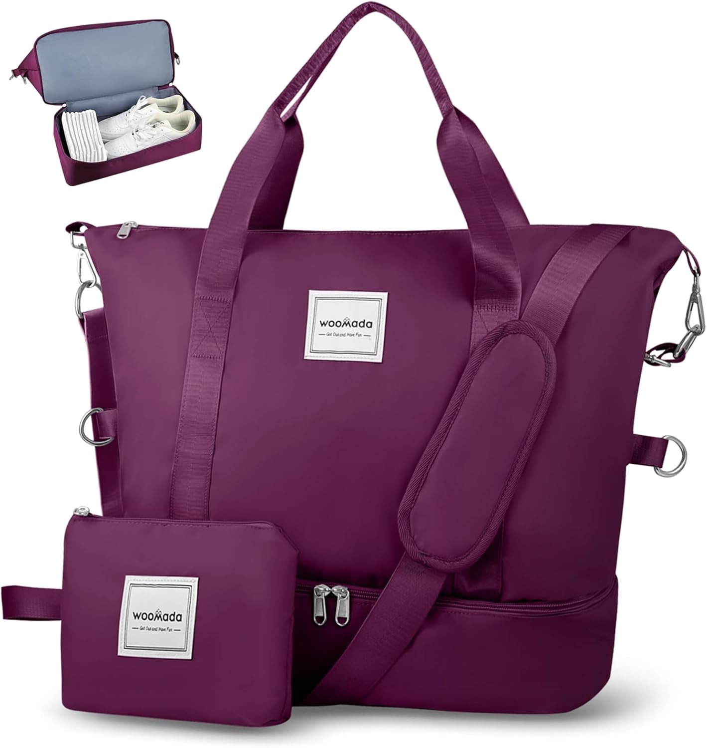 Custom Logo Weekender Bag for Women Private Label Travel Duffel with Shoe Compartment Wet Pocket Manufacturer Personal Item for Airlines