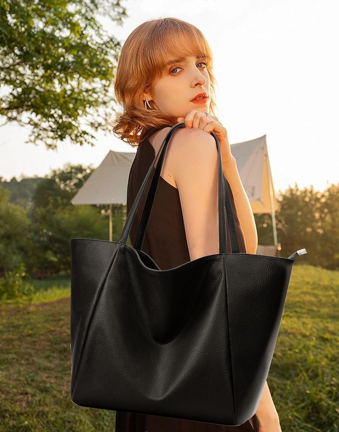 Private Label Large 23L Oversize Vegan Leather Tote Bag with Custom Logo Casual Zipper Work Weekender Hobo Shoulder Bag for Women Travel Purse Manufacturer Private Label Large 23L Oversize Vegan Leather Tote Bag with Custom Logo Casual Zipper Work Weekender Hobo Shoulder Bag for Women Travel Purse Manufacturer