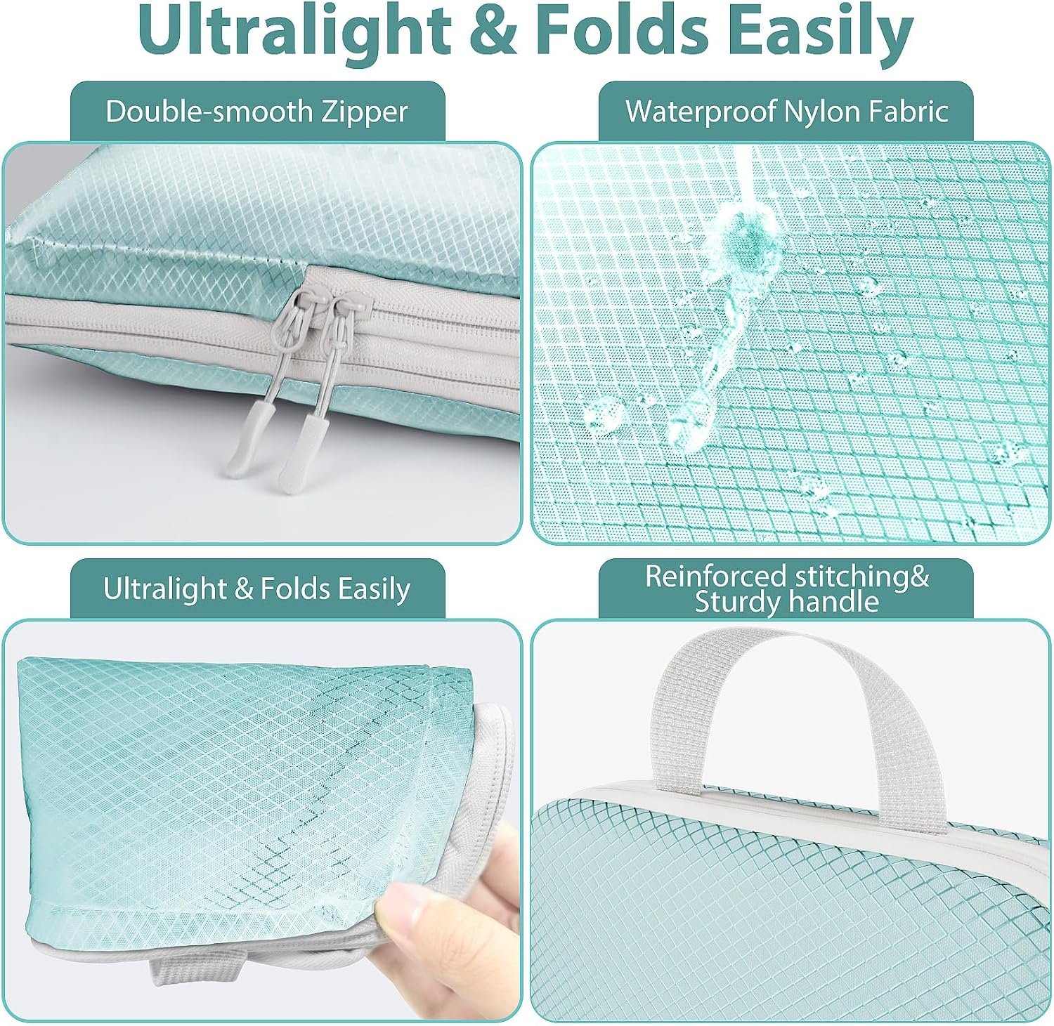 Custom Logo 8-Piece Set Compression Packing Cubes for Travel Double Zipper Space-Saving Expandable Private Label Sturdy Zippers and Seams Manufacturer