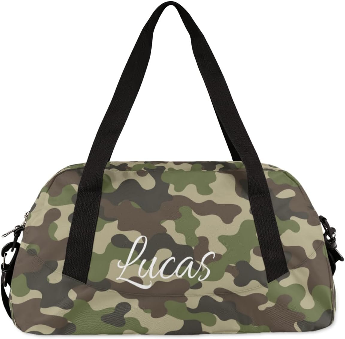 Private Label Green Camouflage Camo Kids Duffel Bags Personalized Sports Gym Custom Logo Dance Tote Overnight Weekender Sleepover Carry On Travel for Boys Girls Manufacturer