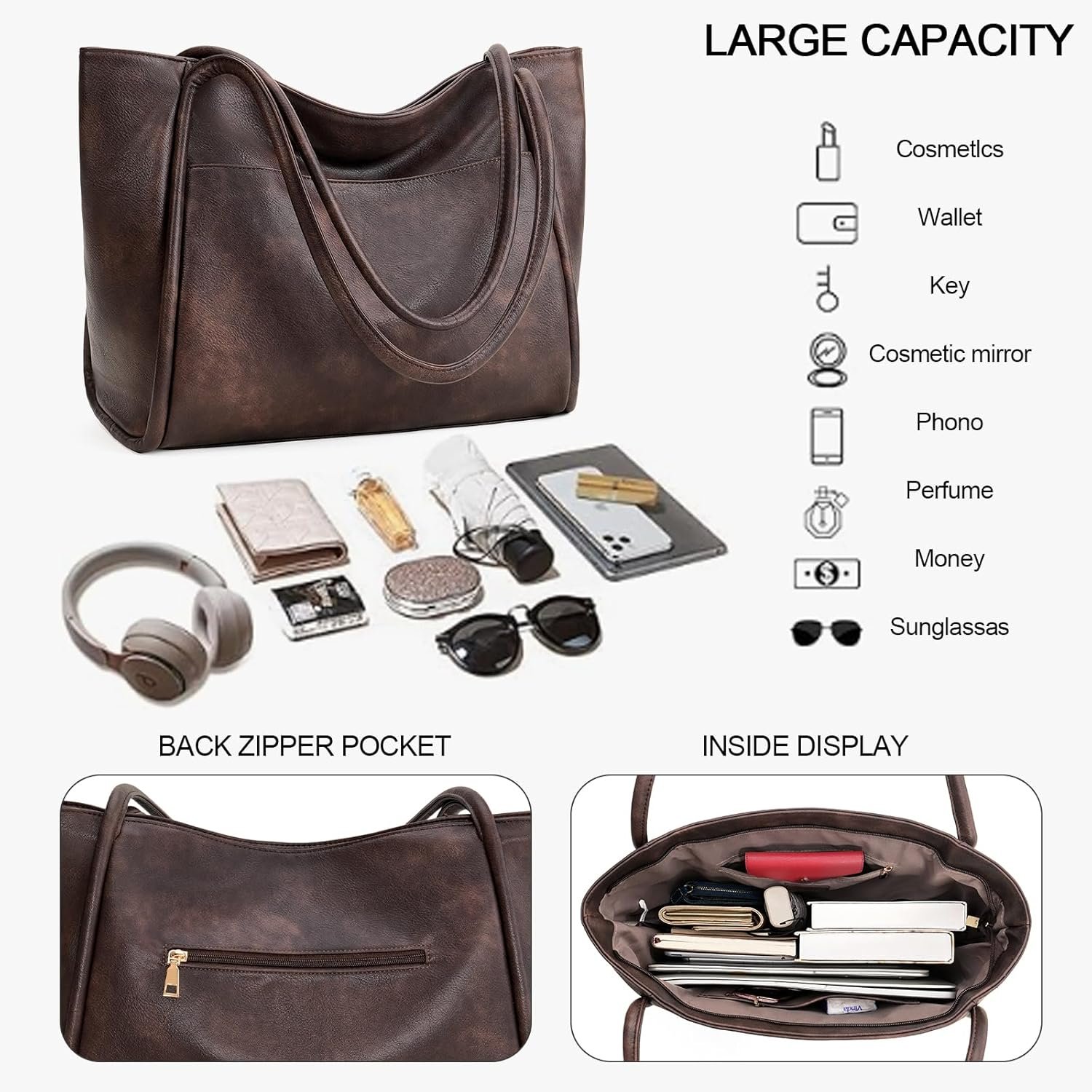 Custom Logo Vegan Leather Tote Bag for Women Work with Zipper Private Label Ladies Travel Shoulder Bag Casual Weekender Manufacturer Custom Logo Vegan Leather Tote Bag for Women Work with Zipper Private Label Ladies Travel Shoulder Bag Casual Weekender Manufacturer