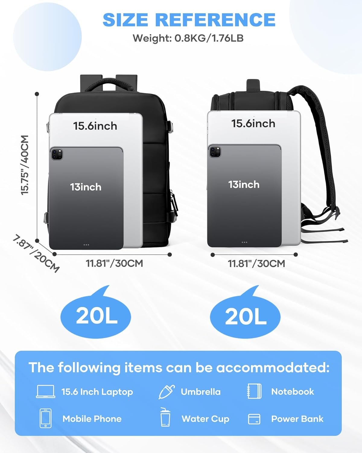 Private Label Travel Backpack Carry On for Women Men Gym Bag with Laptop Compartment Custom Logo Rucksack Mochila de Viaje Teacher Personal Item Airplane Black Small Manufacturer