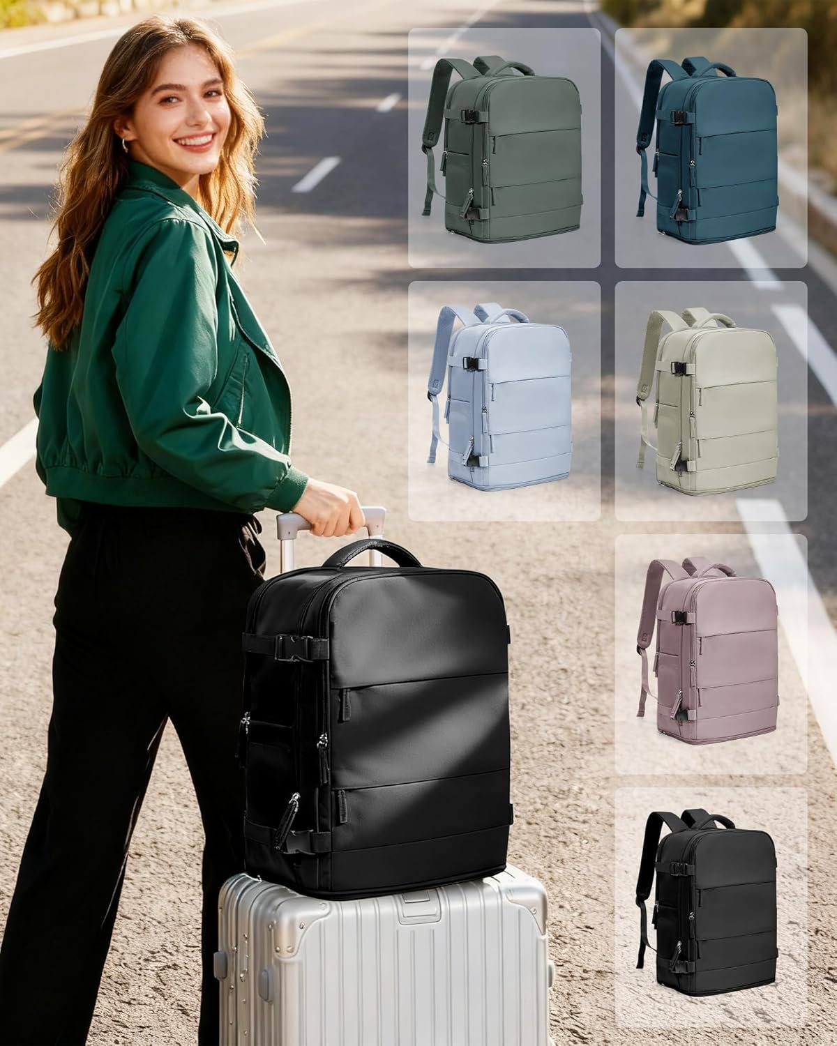 Private Label Travel Backpack Carry On for Women Men Gym Bag with Laptop Compartment Custom Logo Rucksack Mochila de Viaje Teacher Personal Item Airplane Black Small Manufacturer