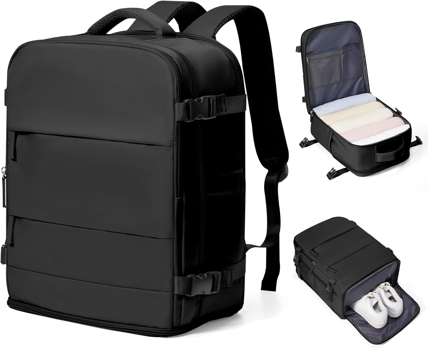 Private Label Travel Backpack Carry On for Women Men Gym Bag with Laptop Compartment Custom Logo Rucksack Mochila de Viaje Teacher Personal Item Airplane Black Small Manufacturer