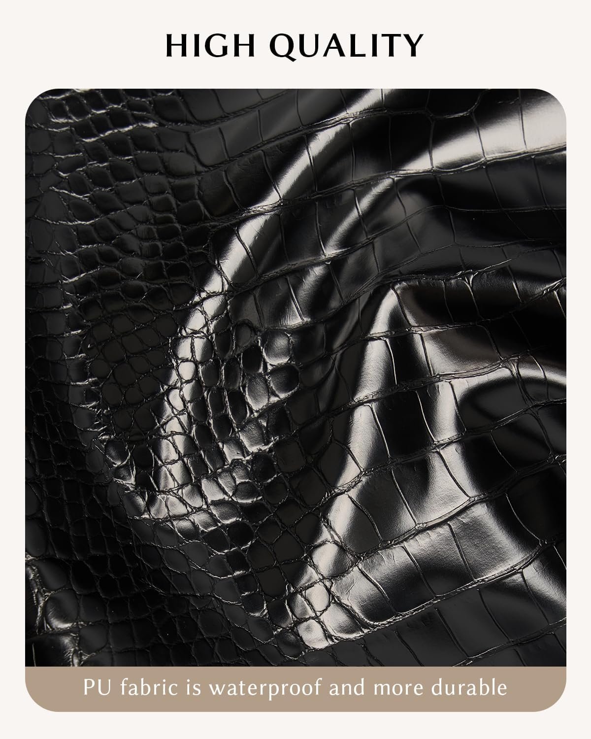 Factory Direct Makeup Bag Cosmetic Organizer for Women, Custom Logo Waterproof Croc Embossed PU Leather with Divider and Handle Toiletry Travel Bag Private Label Black