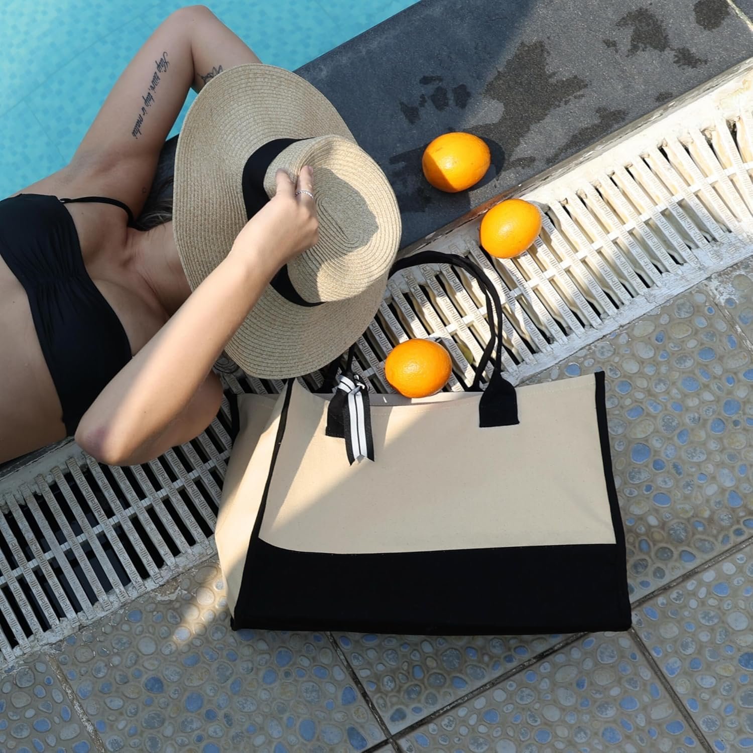 Private Label 100% Cotton Personalized Everyday Canvas Initial Tote Bag Custom Logo Manufacturer for Women