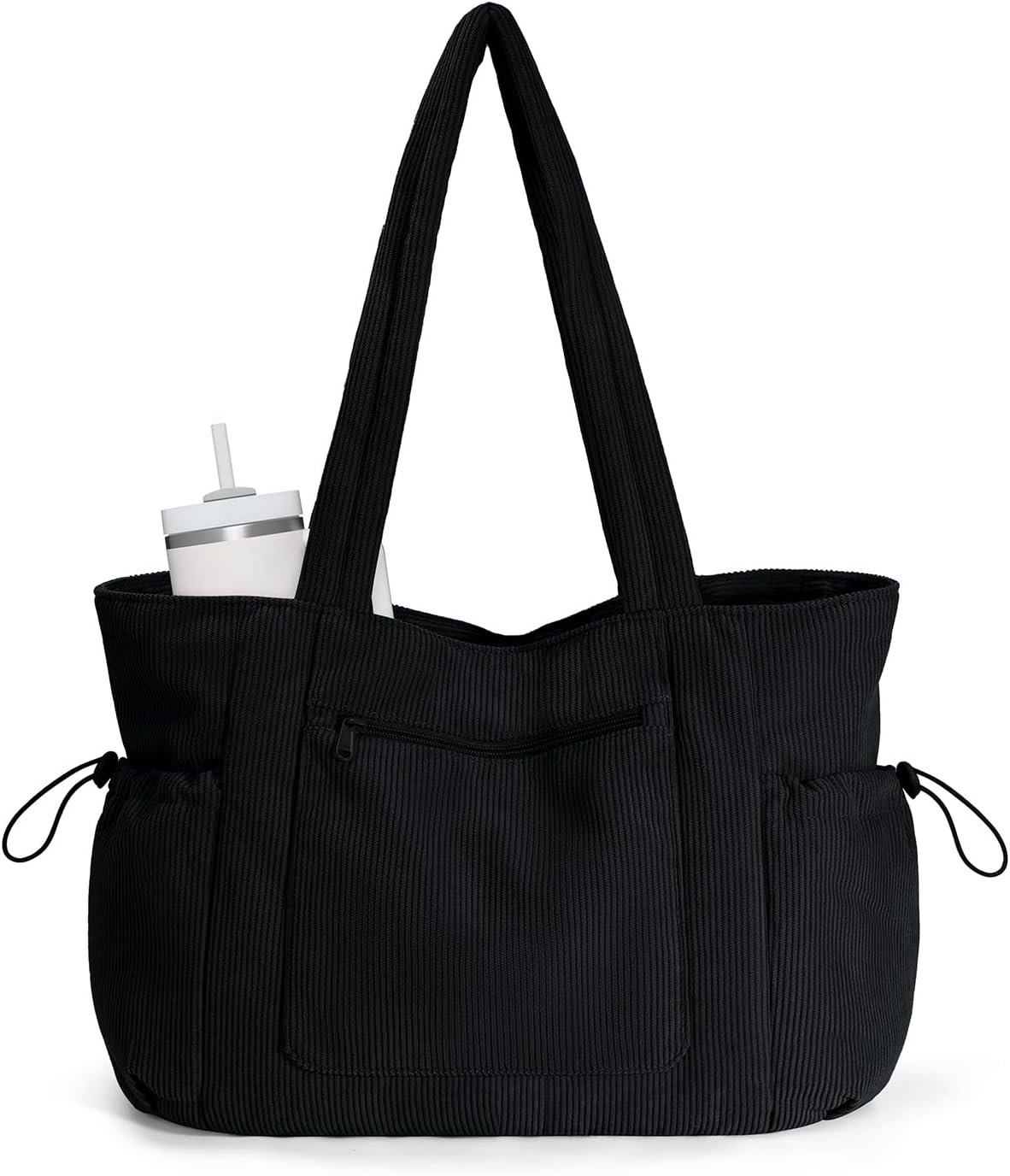 Custom Logo Large Corduroy Private Label Tote Bag for Women with Cup Holder Luggage Sleeve Laptop Compartment for Work Travel College Casual Manufacturer