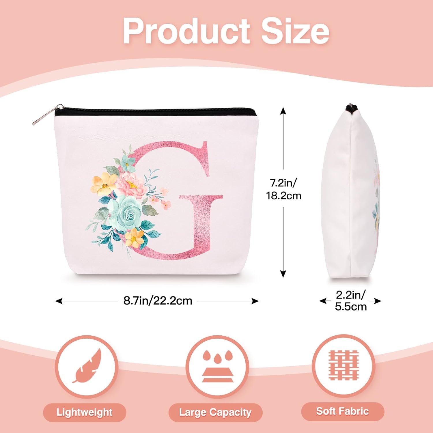 Private Label Personalized Makeup Bag with Custom Logo Initial Keychain Monogram Small Travel Cosmetic Toiletry Bag Manufacturer Birthday Gifts for Women Bridesmaids Teachers Private Label Personalized Makeup Bag with Custom Logo Initial Keychain Monogram Small Travel Cosmetic Toiletry Bag Manufacturer Birthday Gifts for Women Bridesmaids Teachers