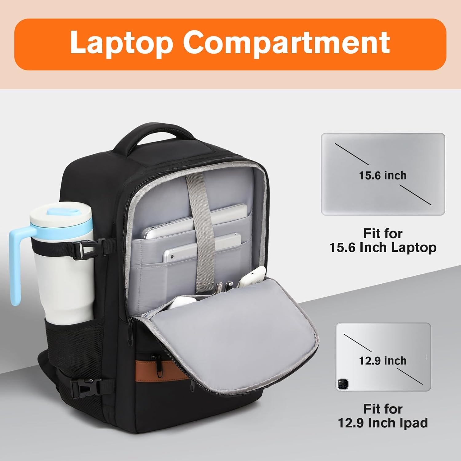 Custom Logo Smart Suitcase-style Laptop Backpack 25L/35L by Manufacturer Practical Travel Bag for Work Leisure & Flight Private Label Luggage-Style Commuter Pack Black 25L