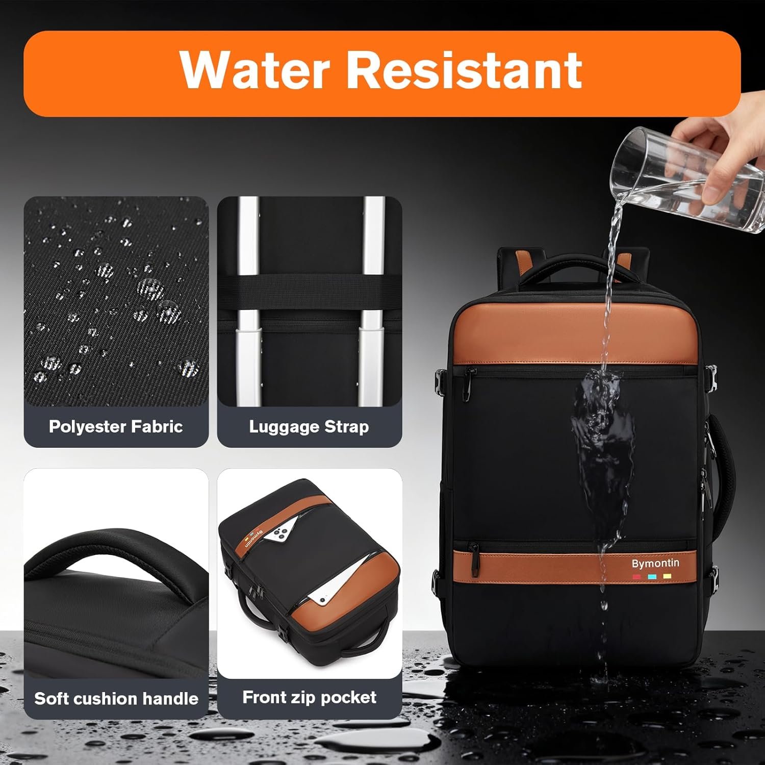 Custom Logo Smart Suitcase-style Laptop Backpack 25L/35L by Manufacturer Practical Travel Bag for Work Leisure & Flight Private Label Luggage-Style Commuter Pack Black 25L