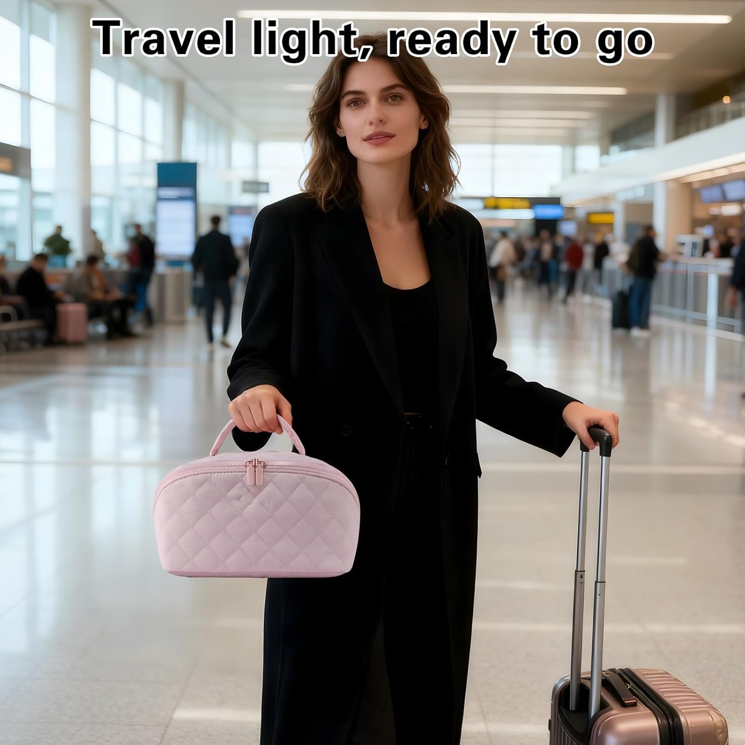 Manufacturer of Puffy Padded Makeup Bags, Custom Logo Waterproof Travel Toiletry Bags for Women, Private Label Cosmetic Organizer Wide-Open Pouch Purse (Green)