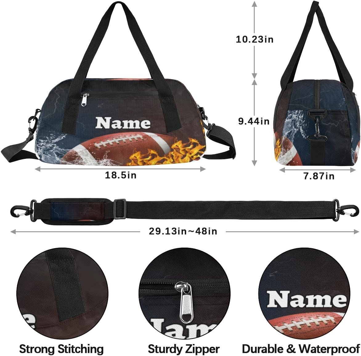 Private Label Football Custom Name Small Duffel Overnight Gym Bag for Men Personalized Travel Weekender Tote Carry-On Dance Bag Custom Logo Brown Orange Manufacturer Private Label Football Custom Name Small Duffel Overnight Gym Bag for Men Personalized Travel Weekender Tote Carry-On Dance Bag Custom Logo Brown Orange Manufacturer