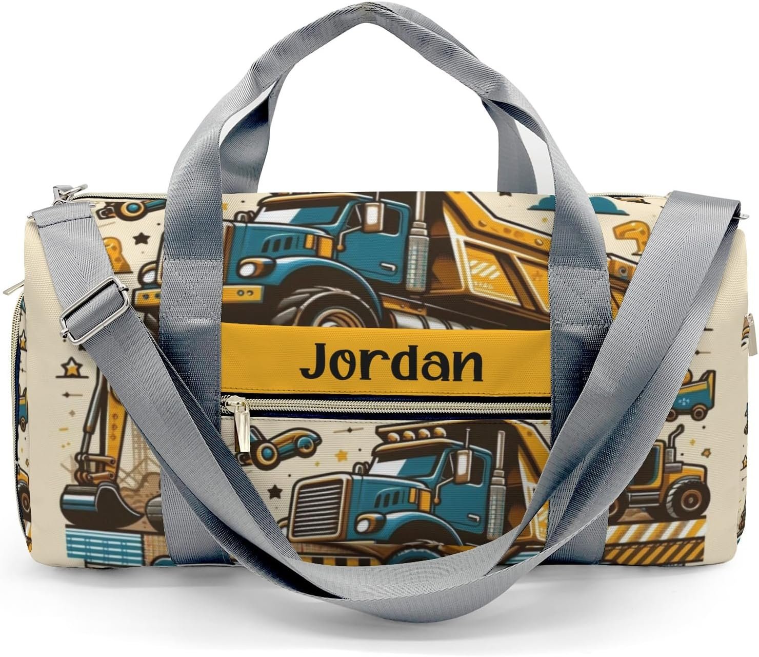 Private Label Cartoon Truck Airplane Personalized Sports Duffel Bag Custom Logo Overnight Weekend Travel Gym Dance Bag with Shoes Compartment Manufacturer