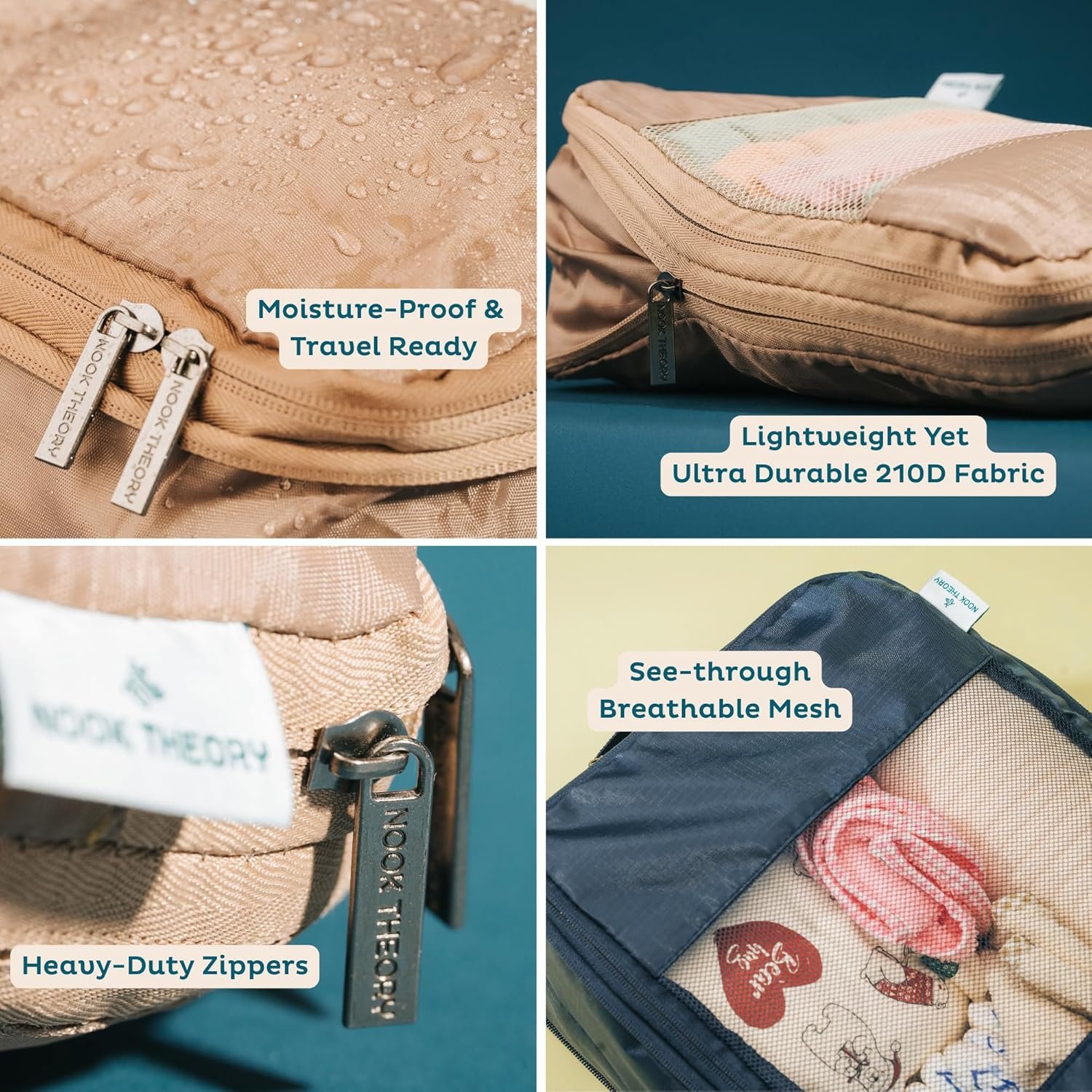 Private Label 6-Pack Large Compression Packing Cubes for Travel with Custom Logo - Lightweight Water-Resistant Luggage Organizer Bags and Suitcase Organizers for Carry-On Checked Luggage by Manufacturer