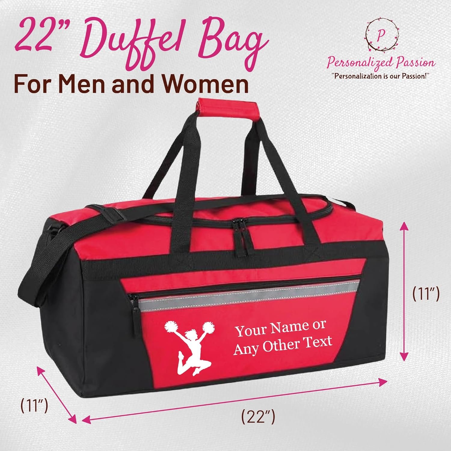 Private Label 22” Personalized Sports Duffel Bags for Men and Women - Custom Logo Travel Duffel with Name & Martial Arts Design - Water Resistant Two-Toned Overnight Weekender Bag - Army Green Manufacturer