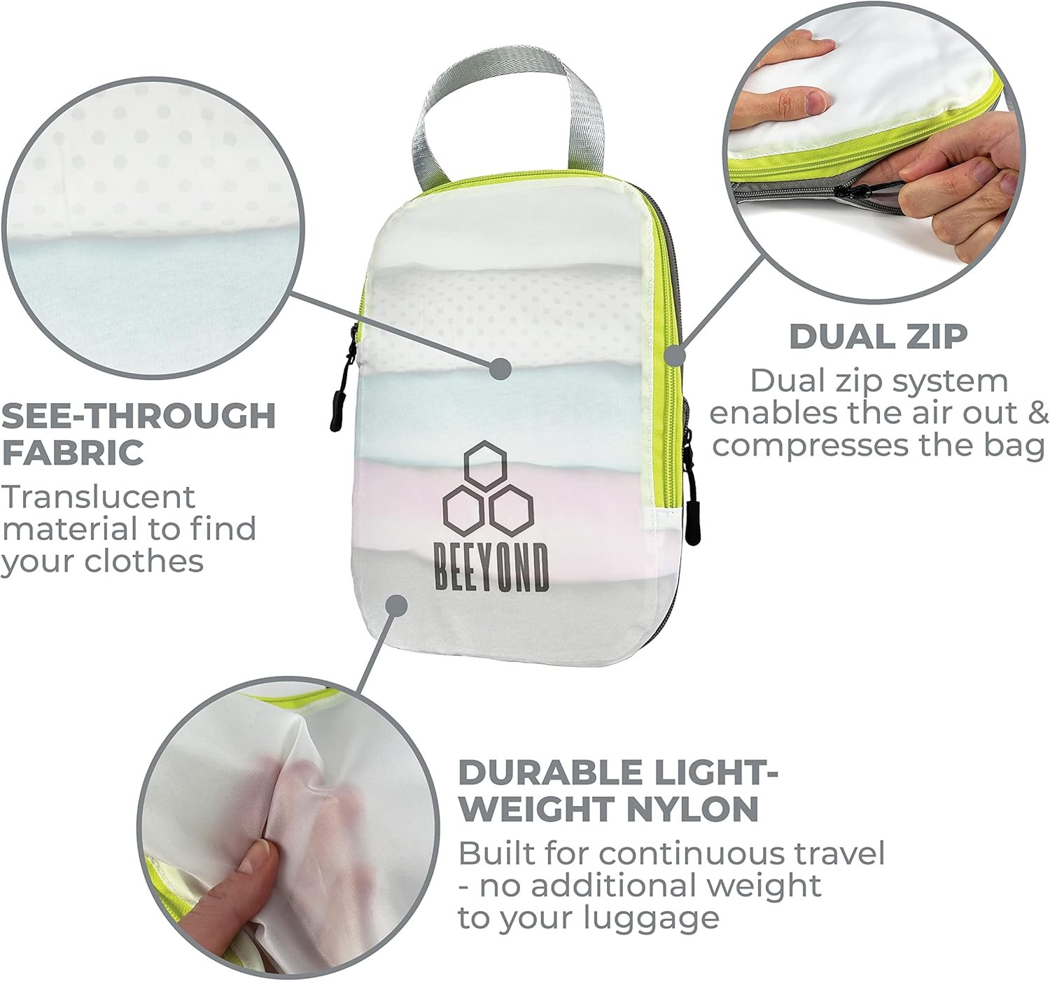 Custom Logo 6-Piece Compression Packing Cubes Private Label Set for Travel and Luggage Organization with Large & Small Cubes Accessories Bag Laundry Bag from Manufacturer