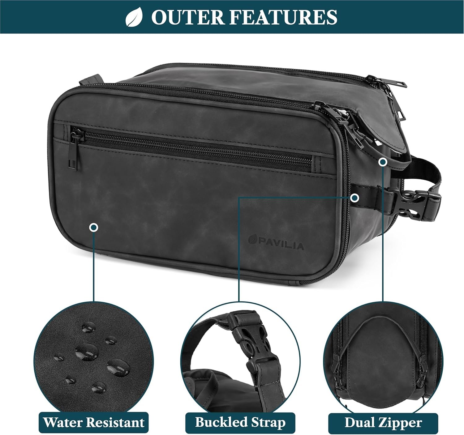 Factory Toiletry Bag for Men Women Private Label Travel Toiletries Organizer Grooming Shaving Dopp Kit Custom Logo PU Leather Water Resistant Cosmetic Pouch Black Factory Toiletry Bag for Men Women Private Label Travel Toiletries Organizer Grooming Shaving Dopp Kit Custom Logo PU Leather Water Resistant Cosmetic Pouch Black
