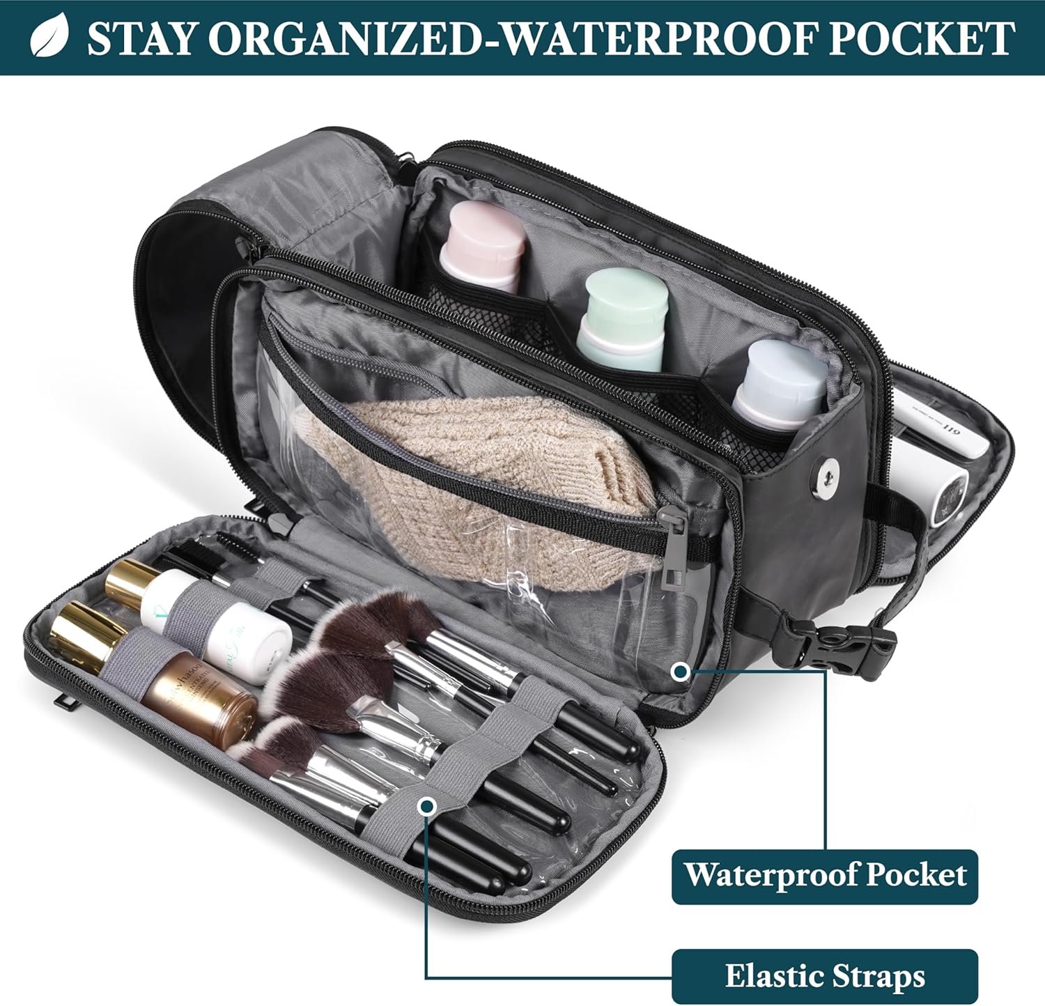 Factory Toiletry Bag for Men Women Private Label Travel Toiletries Organizer Grooming Shaving Dopp Kit Custom Logo PU Leather Water Resistant Cosmetic Pouch Black Factory Toiletry Bag for Men Women Private Label Travel Toiletries Organizer Grooming Shaving Dopp Kit Custom Logo PU Leather Water Resistant Cosmetic Pouch Black