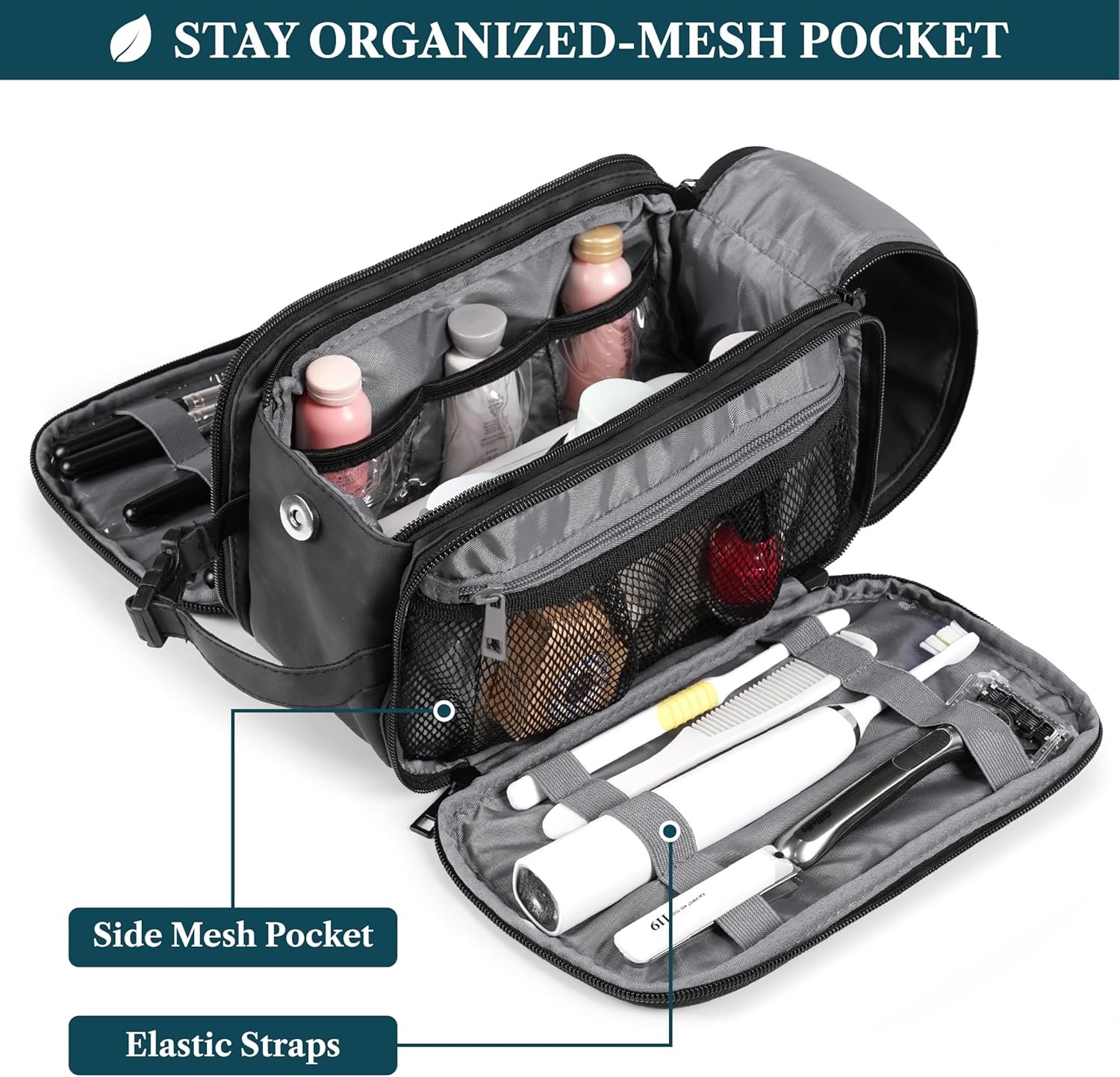 Factory Toiletry Bag for Men Women Private Label Travel Toiletries Organizer Grooming Shaving Dopp Kit Custom Logo PU Leather Water Resistant Cosmetic Pouch Black Factory Toiletry Bag for Men Women Private Label Travel Toiletries Organizer Grooming Shaving Dopp Kit Custom Logo PU Leather Water Resistant Cosmetic Pouch Black