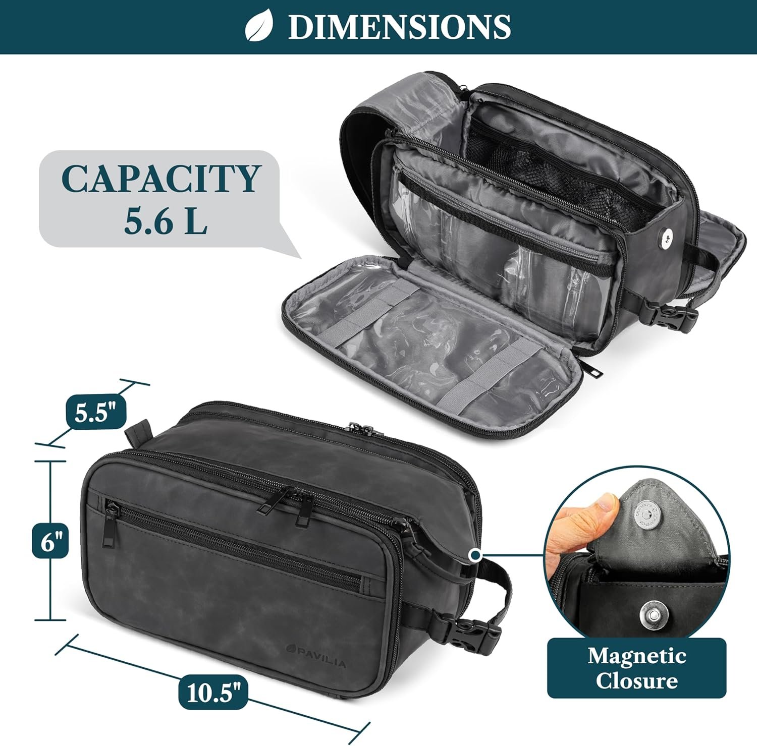 Factory Toiletry Bag for Men Women Private Label Travel Toiletries Organizer Grooming Shaving Dopp Kit Custom Logo PU Leather Water Resistant Cosmetic Pouch Black Factory Toiletry Bag for Men Women Private Label Travel Toiletries Organizer Grooming Shaving Dopp Kit Custom Logo PU Leather Water Resistant Cosmetic Pouch Black