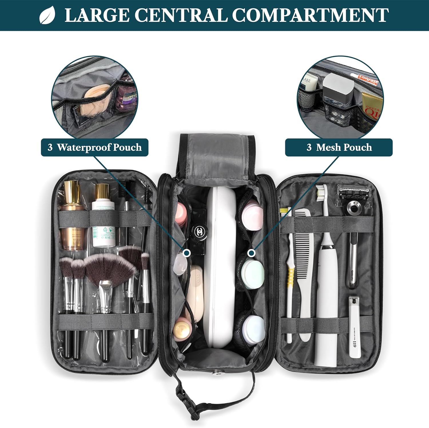 Factory Toiletry Bag for Men Women Private Label Travel Toiletries Organizer Grooming Shaving Dopp Kit Custom Logo PU Leather Water Resistant Cosmetic Pouch Black Factory Toiletry Bag for Men Women Private Label Travel Toiletries Organizer Grooming Shaving Dopp Kit Custom Logo PU Leather Water Resistant Cosmetic Pouch Black