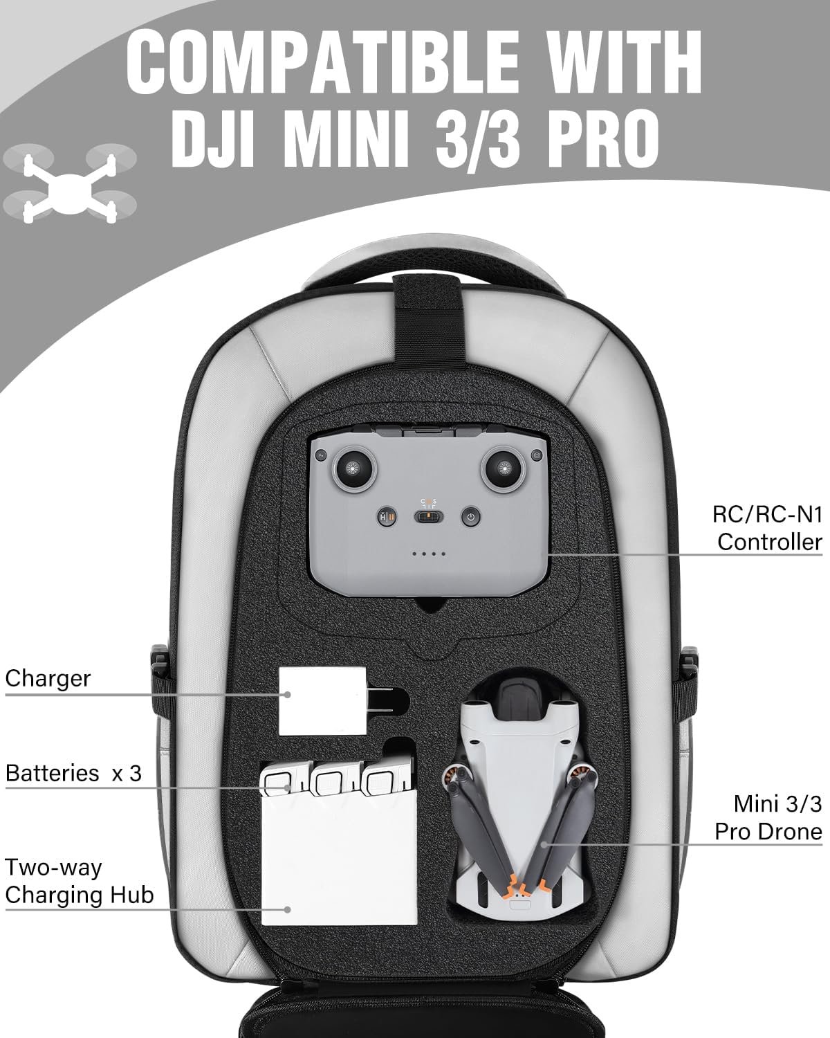 Custom Logo Waterproof Hard Carrying Case for Mini 4 Pro/Mini 3/4 Pro Large Drone Bag Fits 15.6 Inch Laptop Private Label Travel Backpack for RC 2/RC/N3/N2/N1 Controller Fly More Combo Drone Accessories Manufacturer Custom Logo Waterproof Hard Carrying Case for Mini 4 Pro/Mini 3/4 Pro Large Drone Bag Fits 15.6 Inch Laptop Private Label Travel Backpack for RC 2/RC/N3/N2/N1 Controller Fly More Combo Drone Accessories Manufacturer