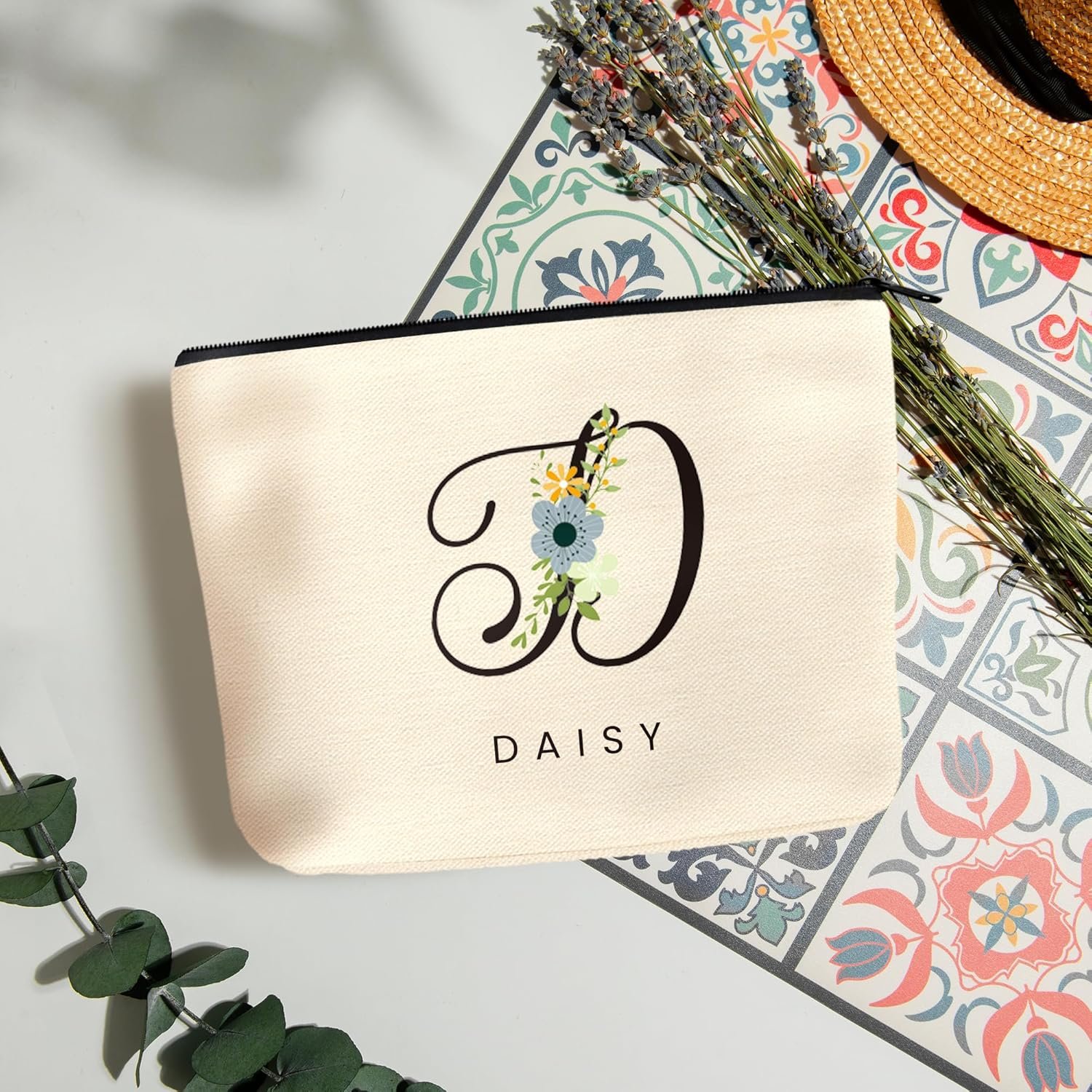 Custom Logo Personalized Travel Makeup Bag with Initial and Name Private Label for Bridesmaids Bridal Shower Gifts Manufacturer