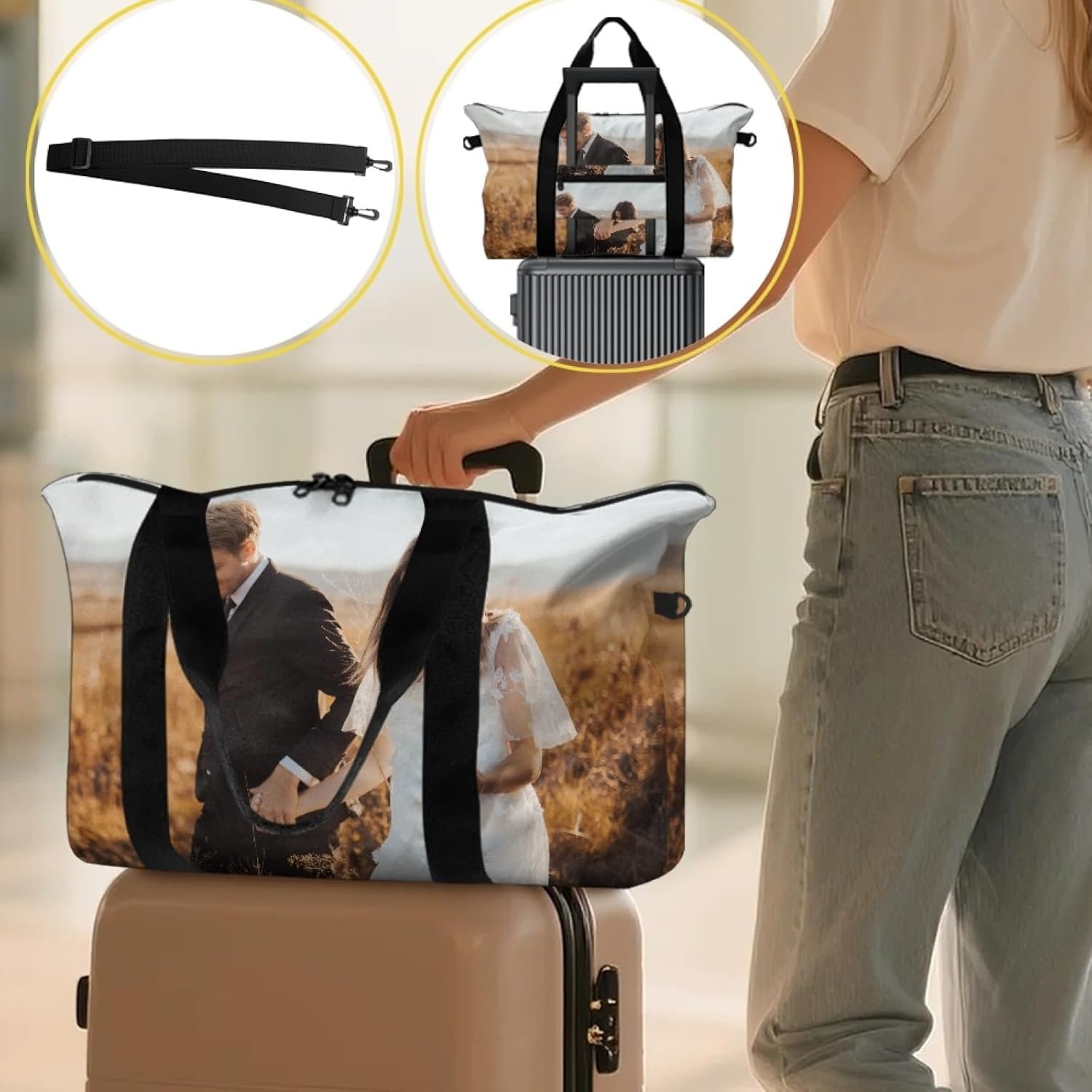 Private Label Personalized Weekender Carry-On Duffel Bags with Custom Logo for Men Women Airplane Travel Gym Yoga Manufacturer