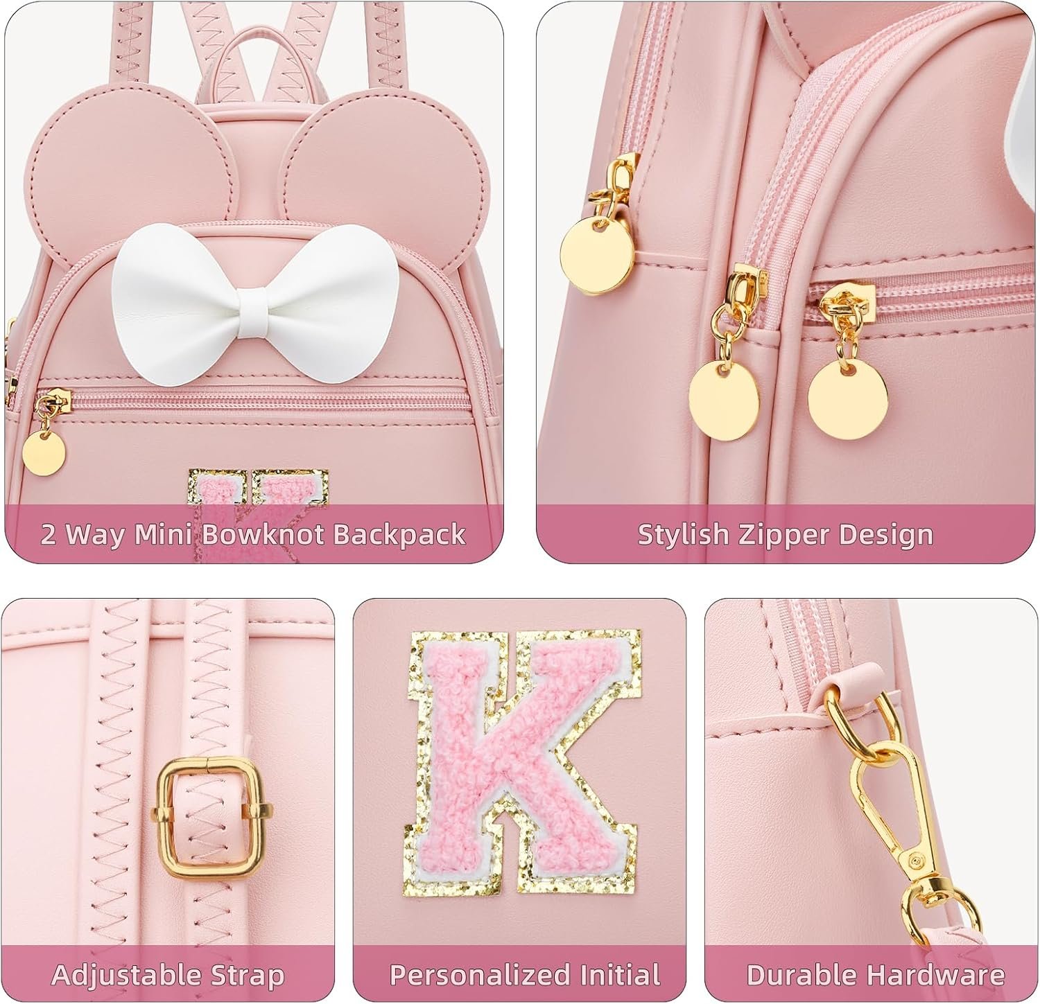 Private Label Girls Initial Bowknot Cute Mini Backpack for Toddlers Small Travel Backpacks Manufacturer Personalized Birthday Gifts Little Girls Kids K Pink Custom Logo Private Label Girls Initial Bowknot Cute Mini Backpack for Toddlers Small Travel Backpacks Manufacturer Personalized Birthday Gifts Little Girls Kids K Pink Custom Logo