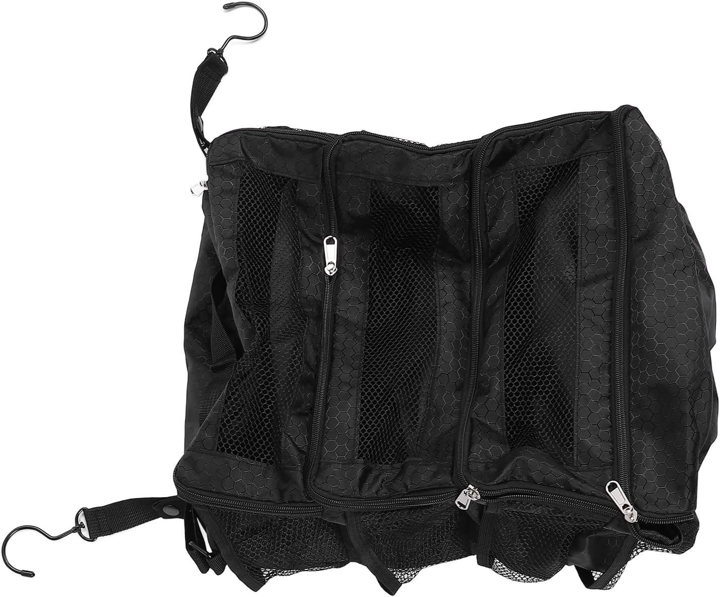 Custom Logo Hanging Suitcase Organizer, Private Label Luggage Packing Cubes Travel Organizer, Factory Foldable Carry On Bag 4 Compartments Oxford Fabric 22x36x47cm Black