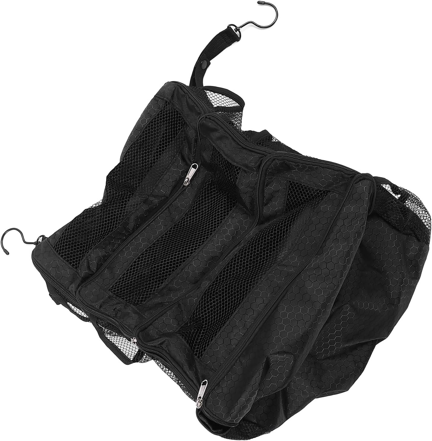 Custom Logo Hanging Suitcase Organizer, Private Label Luggage Packing Cubes Travel Organizer, Factory Foldable Carry On Bag 4 Compartments Oxford Fabric 22x36x47cm Black