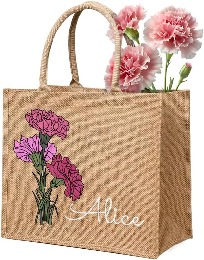 Private Label Personalized Reusable Tote Bags for Women with Custom Logo Handles for Wedding Travel Beach Gifts for Mom Friends Manufacturer