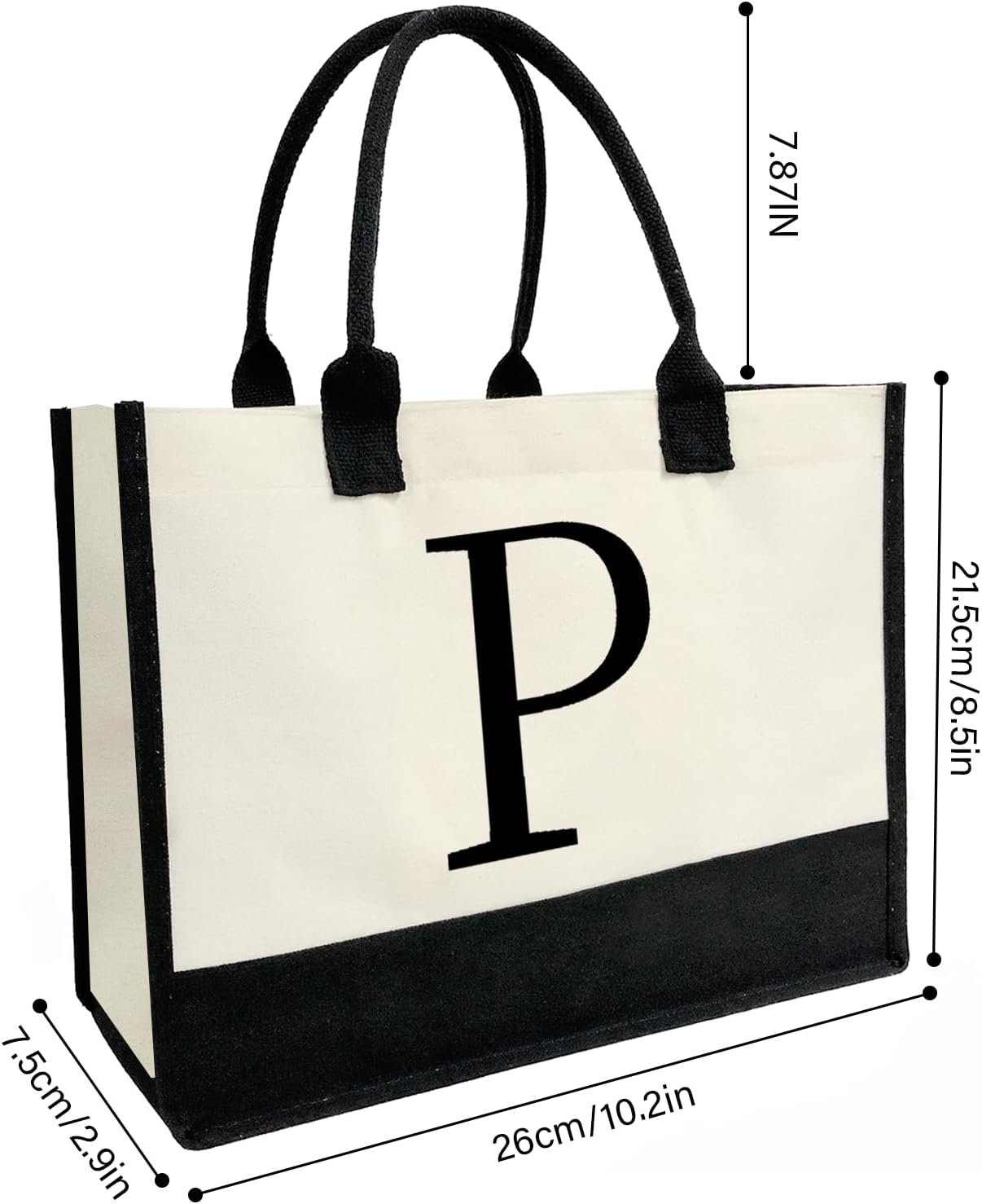 Custom Logo Mini Personalized Initial Tote Bag for Women Private Label 10x8.5 IN Compact Canvas Purse Manufacturer Wedding Birthday Gift