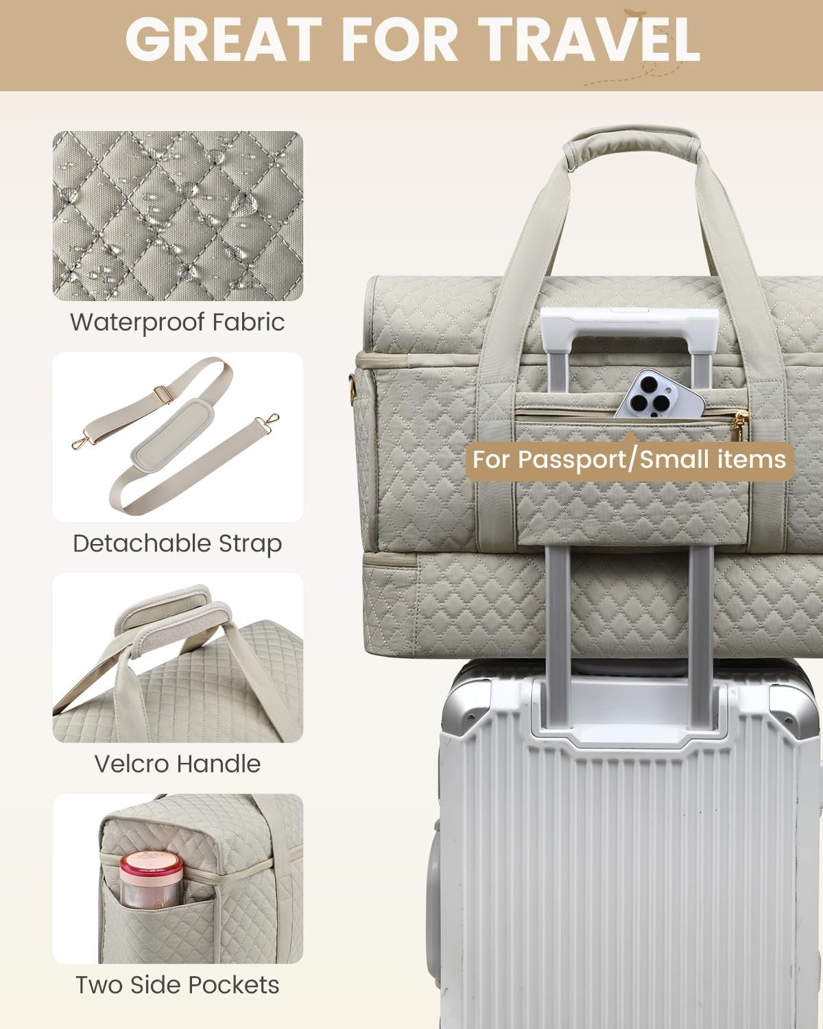 Private Label Large Travel Duffle Bag Weekender for Women with Shoe Compartment Custom Logo Overnight Hospital Bag for Labor Delivery Carry On Personal Item Yoga Gym Duffel Manufacturer