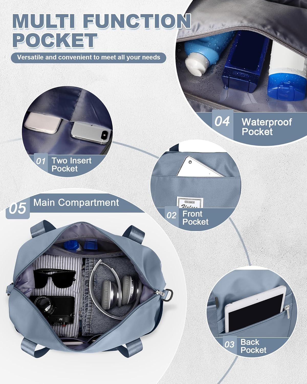 Private Label Travel Duffel Bag, Custom Logo Sports Tote Gym Bag, Manufacturer Shoulder Weekender Overnight Bag for Women