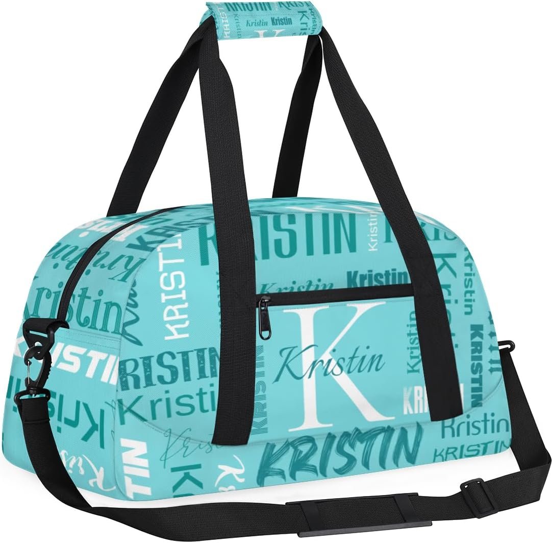 Custom Logo Personalized Travel Duffel Weekender Bag for Women and Men Private Label Sports Gym Dance Ballet Tote with Name in Teal Factory Custom Logo Personalized Travel Duffel Weekender Bag for Women and Men Private Label Sports Gym Dance Ballet Tote with Name in Teal Factory