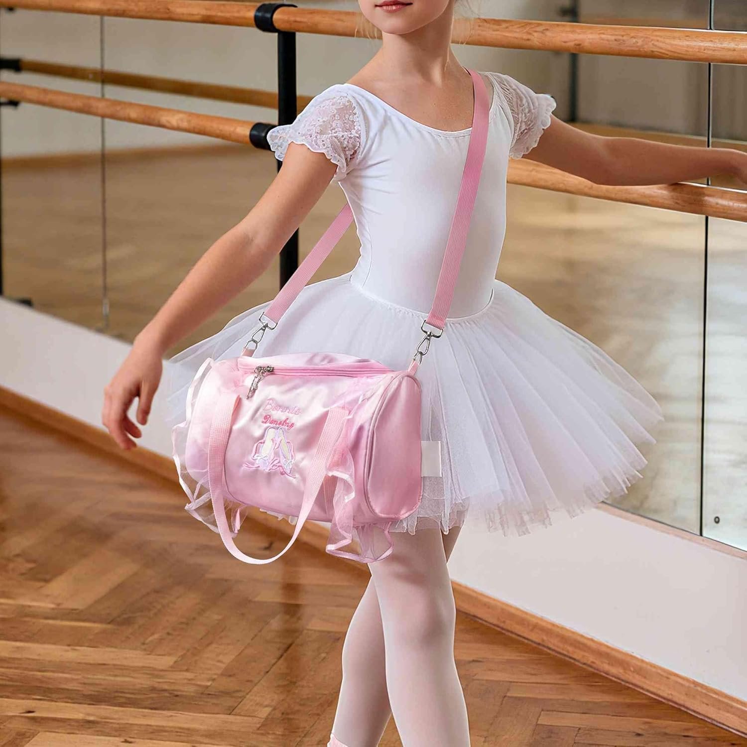 Private Label Personalized Embroidered Dance Duffle Bags Custom Logo Ballet for Teen Girls Kids Toddlers Ballerina Gym Birthday Gifts Manufacturer