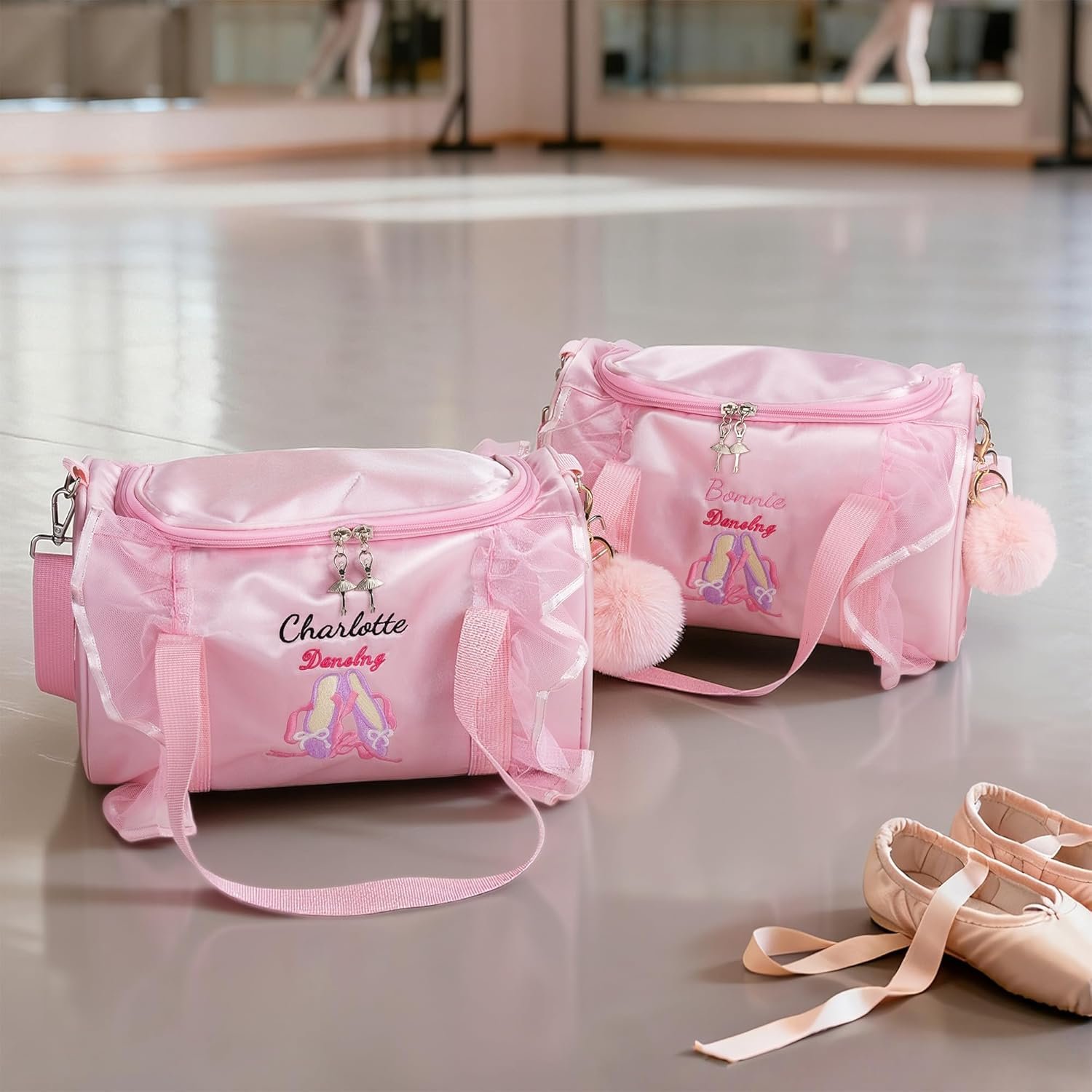 Private Label Personalized Embroidered Dance Duffle Bags Custom Logo Ballet for Teen Girls Kids Toddlers Ballerina Gym Birthday Gifts Manufacturer