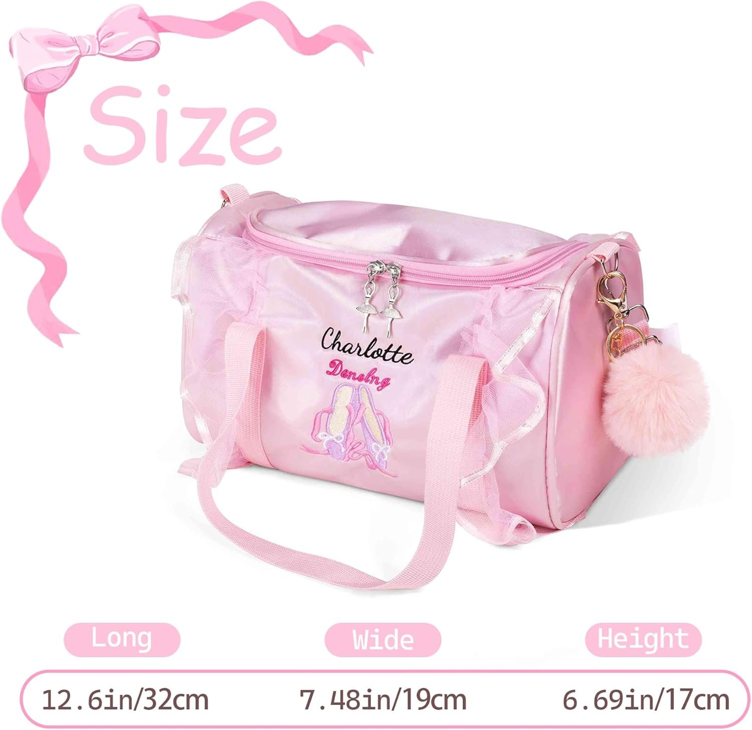 Private Label Personalized Embroidered Dance Duffle Bags Custom Logo Ballet for Teen Girls Kids Toddlers Ballerina Gym Birthday Gifts Manufacturer
