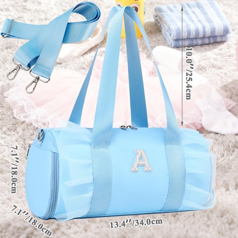 Private Label Personalized Small Dance Ballet Bag for Girls 4-6 Toddler Ballerina Sports Gym Travel Duffle with Shoes Compartment Custom Logo Blue M Manufacturer