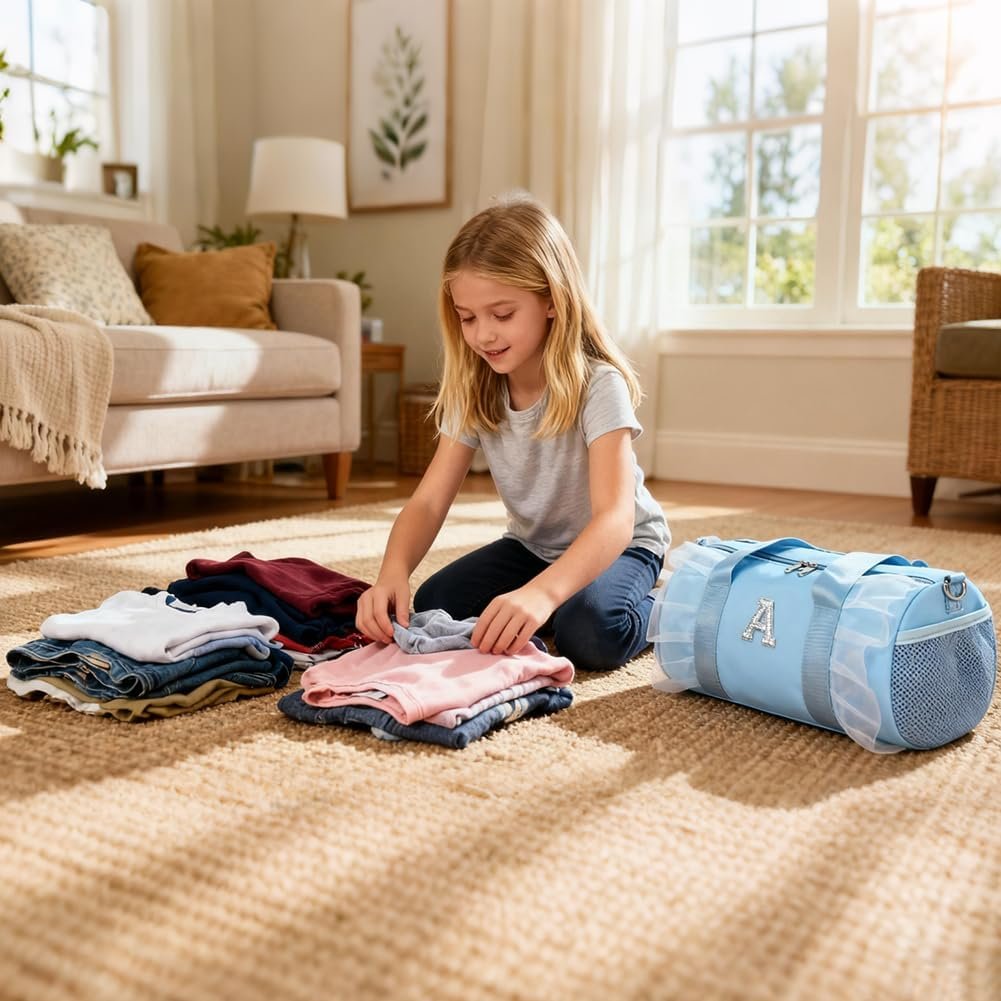 Private Label Personalized Small Dance Ballet Bag for Girls 4-6 Toddler Ballerina Sports Gym Travel Duffle with Shoes Compartment Custom Logo Blue M Manufacturer