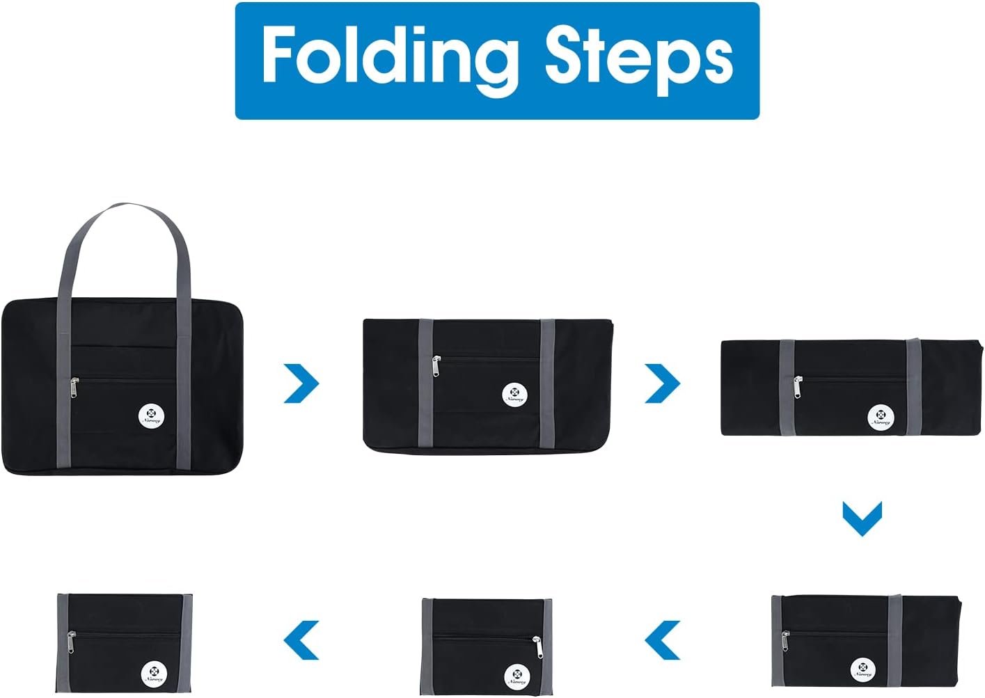 Private Label 18x14x8 Personal Item Bag Foldable Travel Duffel Tote Carry-On Luggage Custom Logo Manufacturer for Women and Men