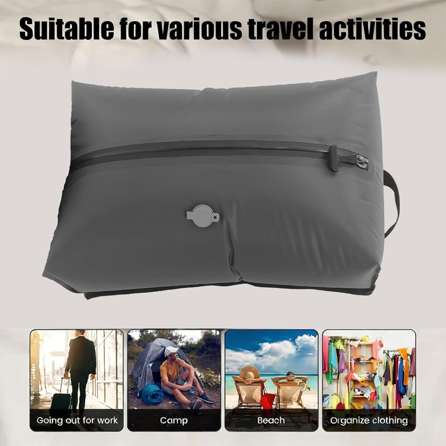 Custom Logo 17L Gray Flat Bottom Private Label Vacuum Storage Bag Travel Ready with View Window for Secure Packing Portable Manufacturer