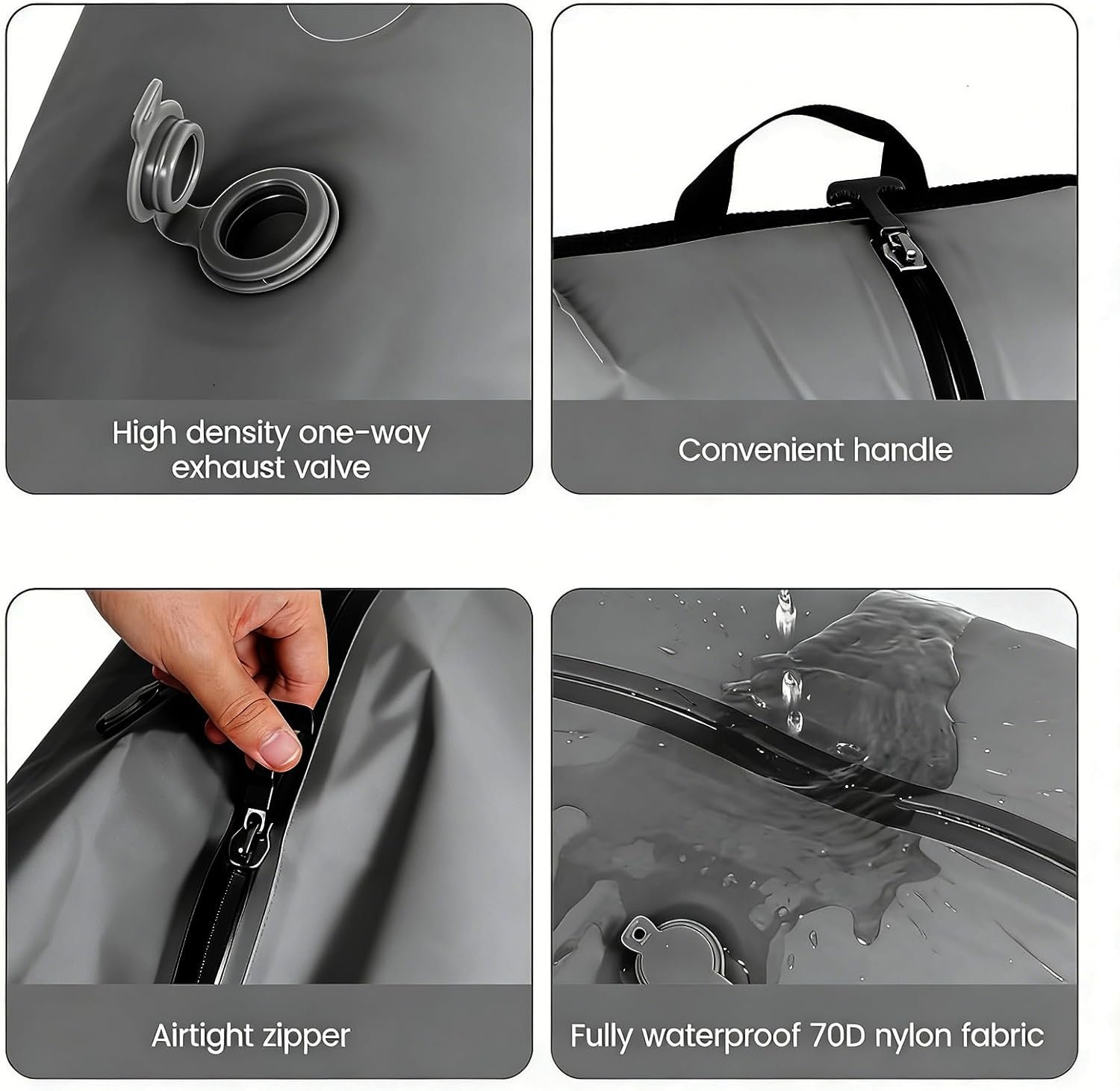 Custom Logo 17L Gray Flat Bottom Private Label Vacuum Storage Bag Travel Ready with View Window for Secure Packing Portable Manufacturer