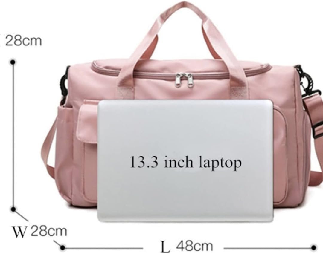 Custom Logo Personalized Sports Bag - Private Label Gym Cheer Weekender Duffel Bags for Men Women - Pink with Name Text from Factory