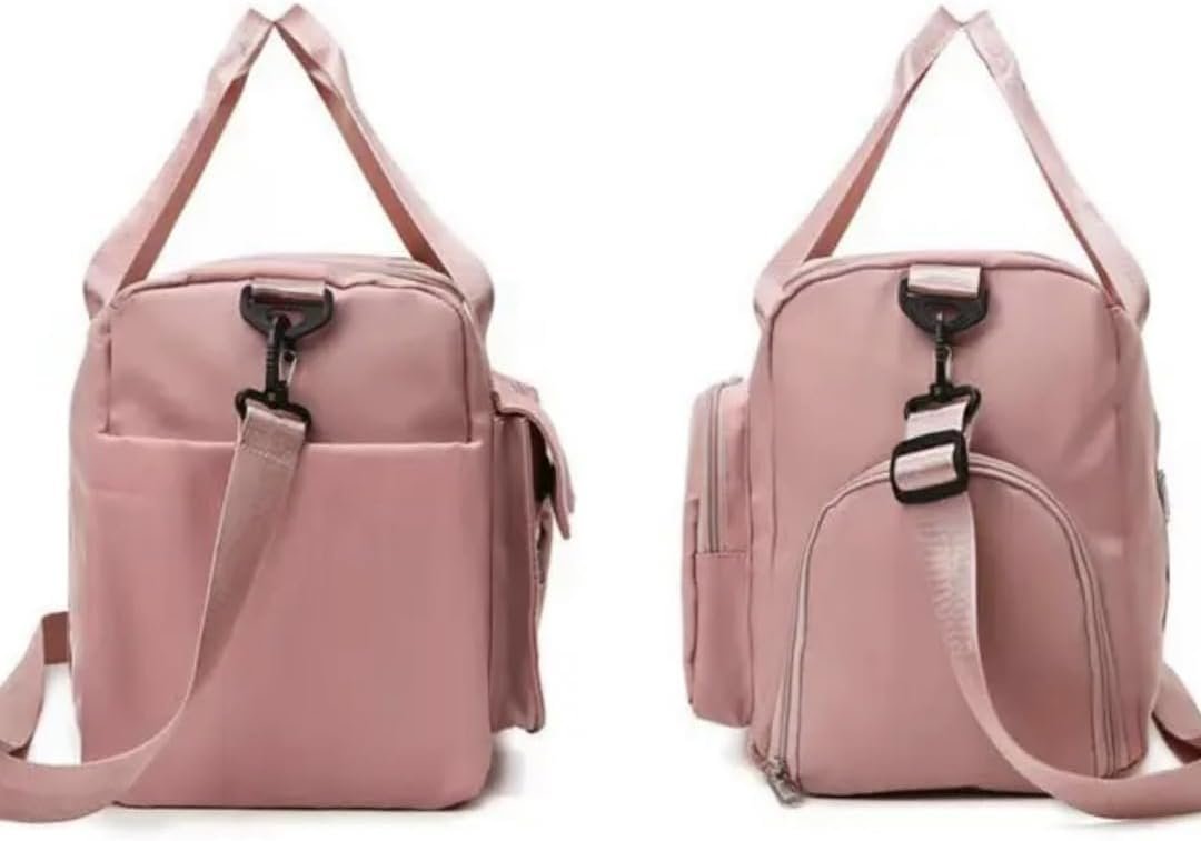 Custom Logo Personalized Sports Bag - Private Label Gym Cheer Weekender Duffel Bags for Men Women - Pink with Name Text from Factory