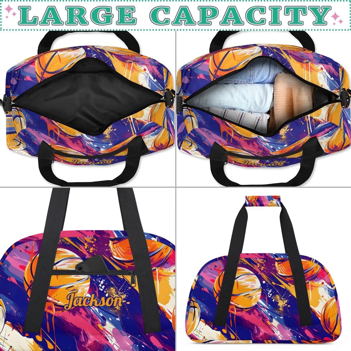 Manufacturer Personalized Basketball Duffel Bag for Girls Custom Logo Gym Overnight Travel Weekender Practice Private Label