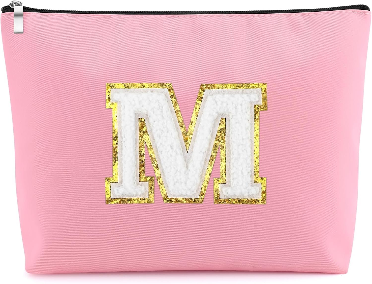 Manufacturer Personalized Initial Makeup Bag A-Z Travel Toiletry Bags Private Label Oxford Cloth Cosmetic Bag Custom Logo Letter M Birthday Christmas Mothers Day Valentines Day Gifts for Women